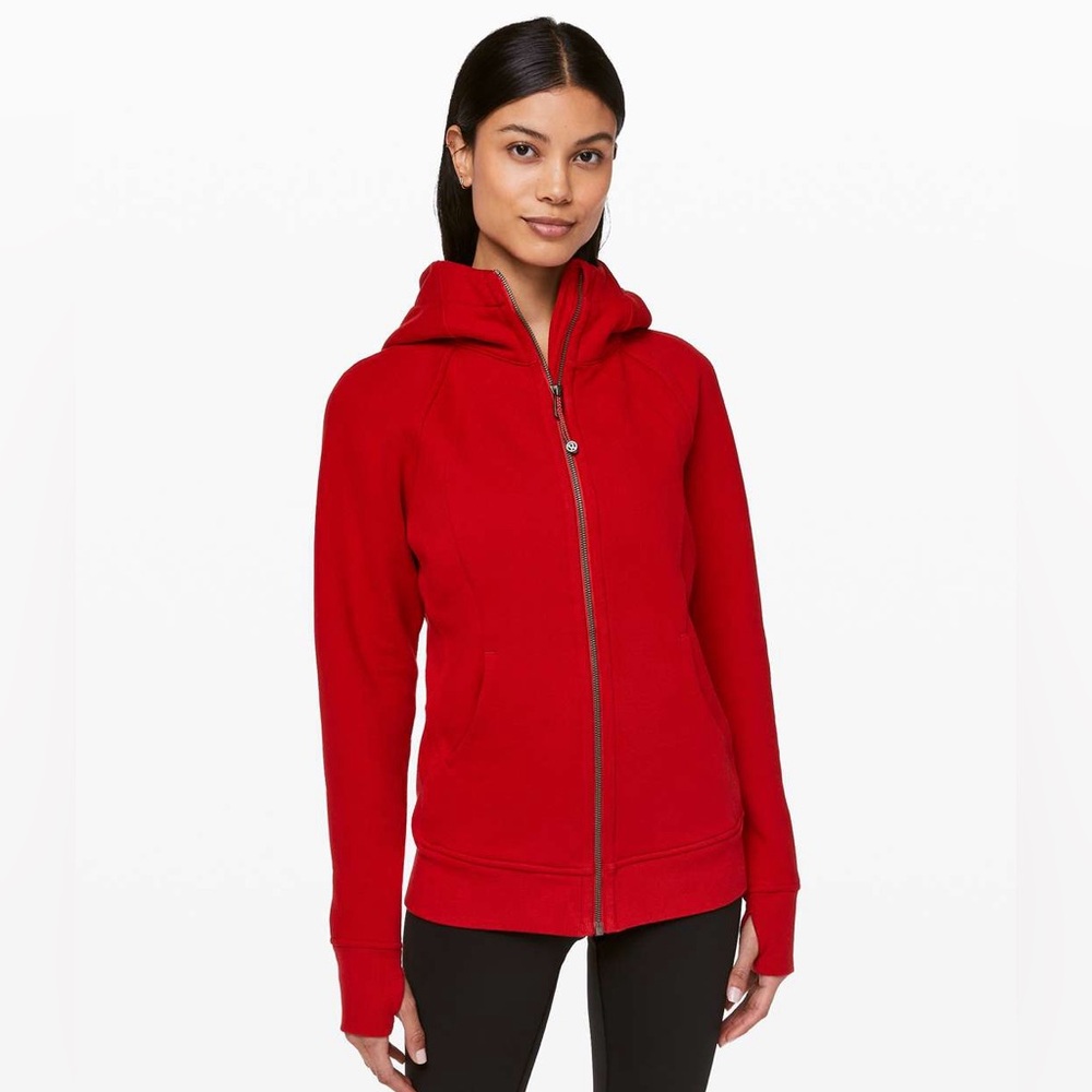 Lululemon Red Zip-Up Scuba Hoodie